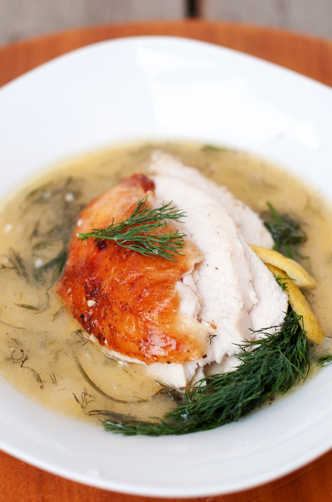 Roast Chicken with Lemon & Dill