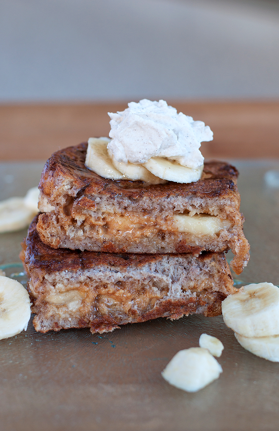 Peanut Butter & Banana Stuffed French Toast